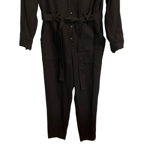 Stitch Fix Skies are Blue Black Long Sleeve Snap Button Utility Jumpsuit Small - Picture 5 of 9
